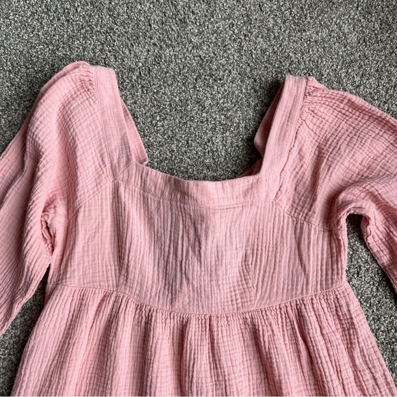 Allison & Kelly 100% Cotton, Pink Long Sleeve Mini Dress, Size Medium - Picture 2 of 9